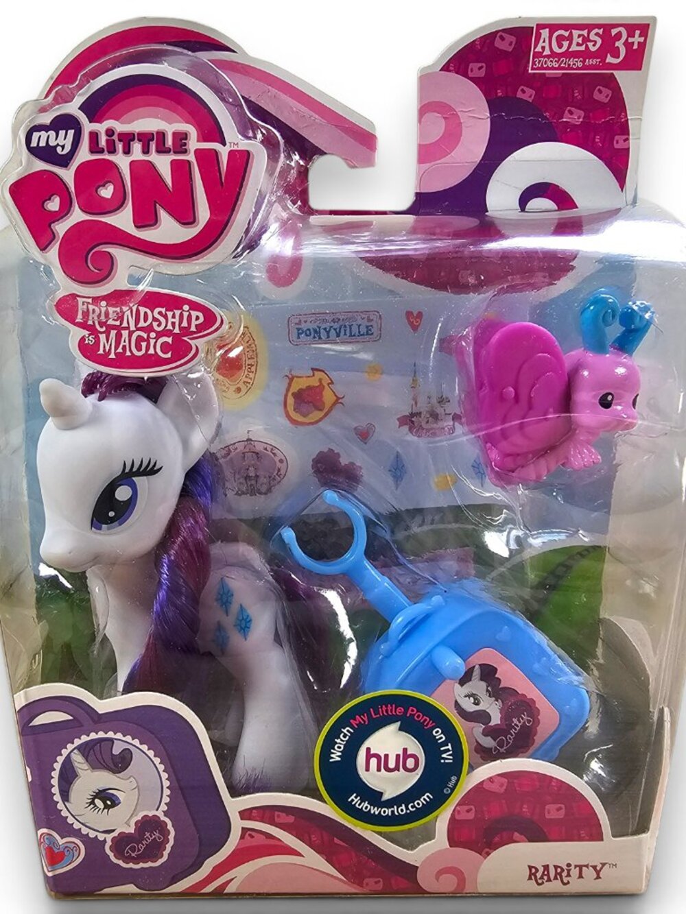 Hasbro My Little Pony Rarity G4 Brushable with Suitcase Butterfly Pet MLP 2011